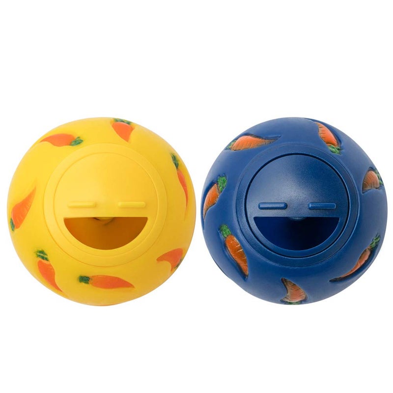 Niteangel Treat Ball, Snack Ball for Guinea Pigs, Rabbits, Hedgehogs and Other Small Pets (Small, Yellow & Blue) - Image 1
